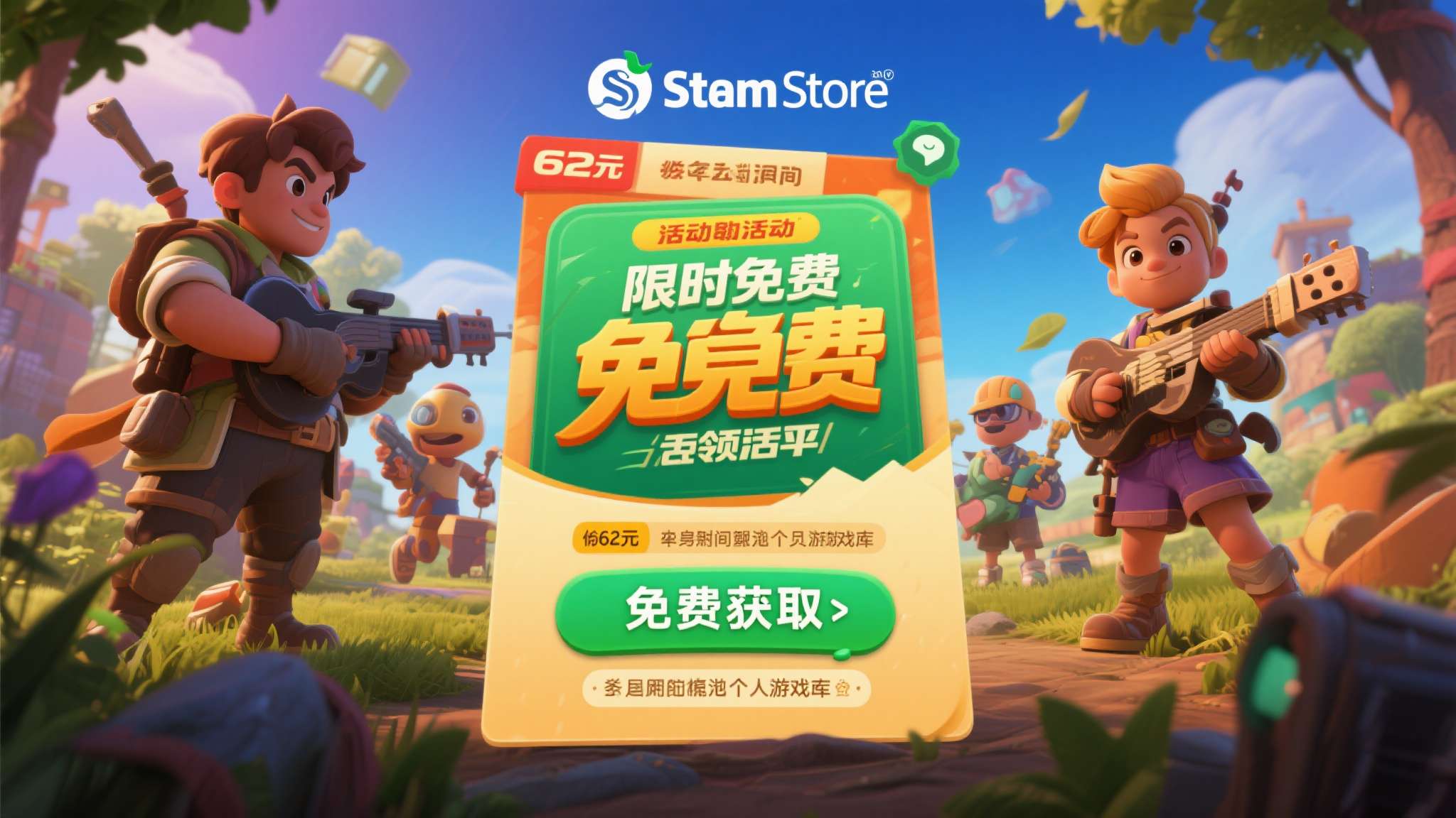 此次活动是Steam平台官方推出的限时免费领取活动，玩家只需在活动期间进入游戏的