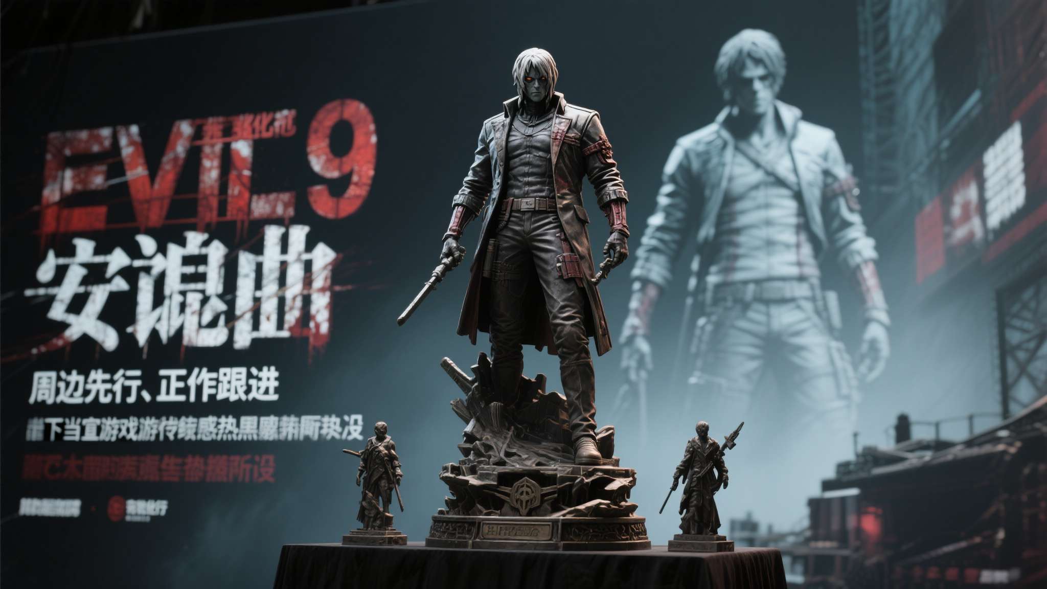 生化危机9安魂曲里昂 值得关注的是,《生化危机9 安魂曲》本身尚处于宣传预热阶段,雕像的提前亮相既是对